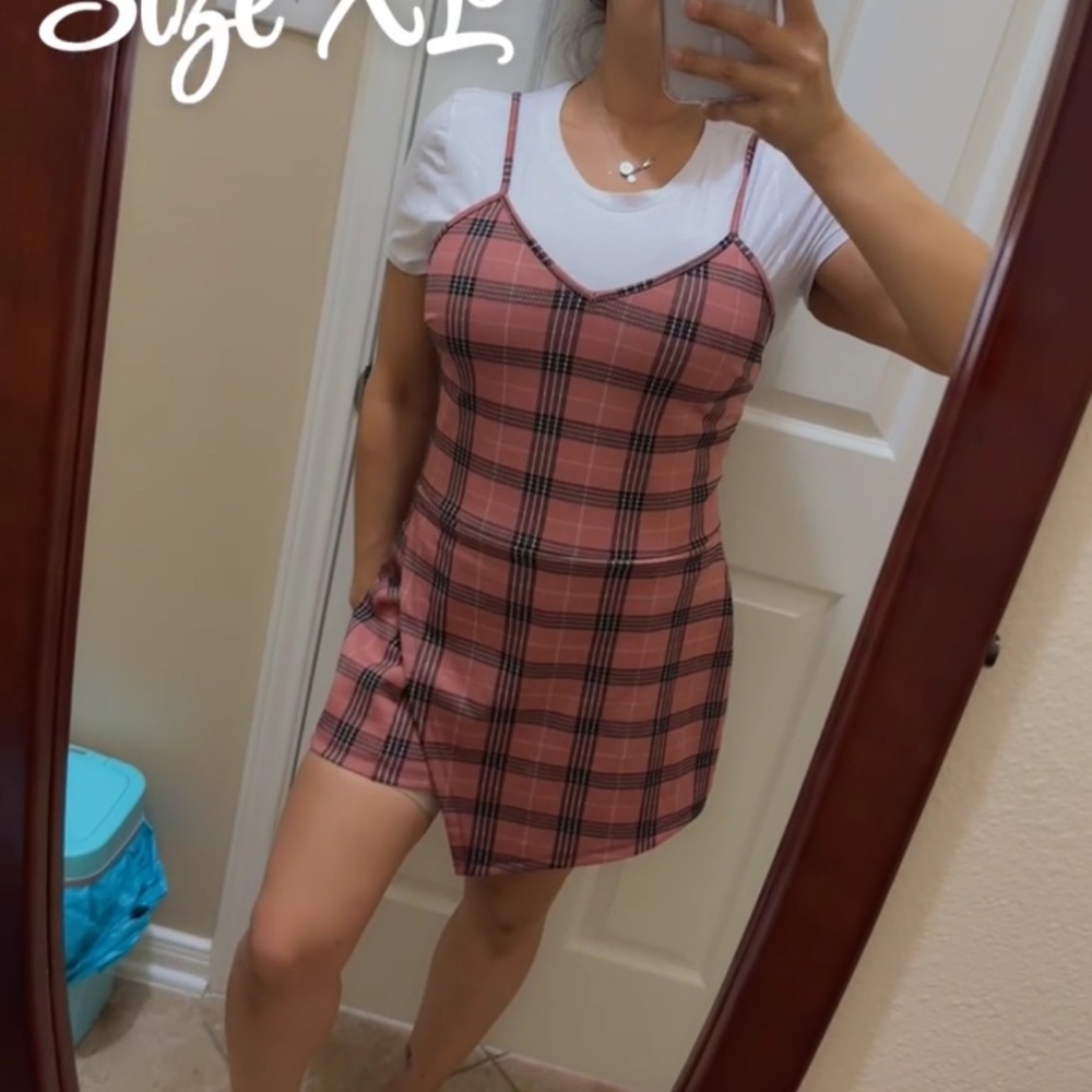 Stylish Pink Plaid Skort for Women